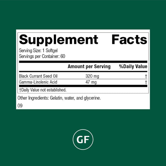 Standard Process Black Currant Seed Oil bottle label details