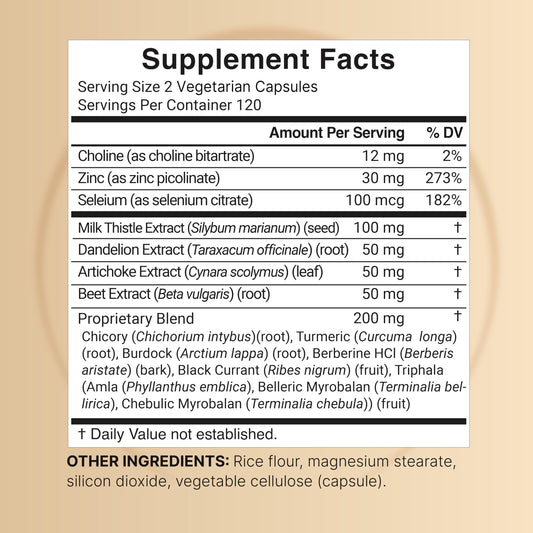 NatureBell Liver Advanced 15-in-1 supplement bottle label details