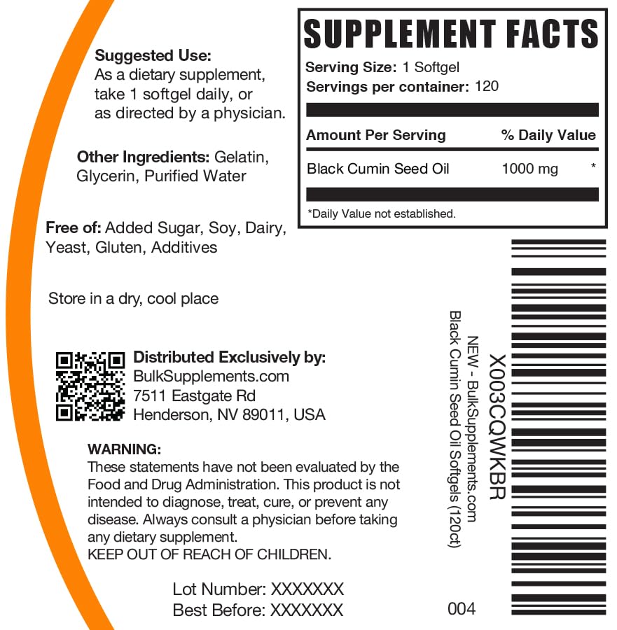BulkSupplements premium antioxidant thymoquinone rich softgels close up view