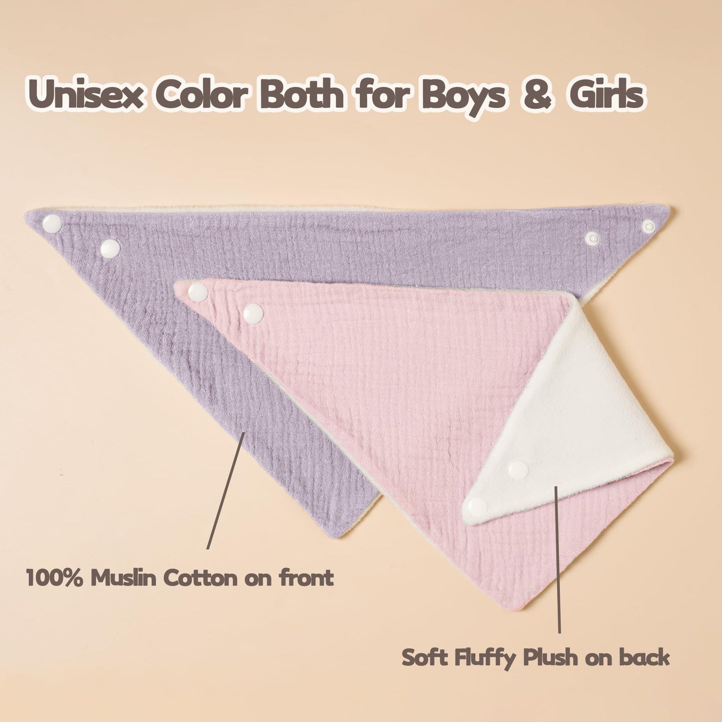 Baby wearing stylish bandana drool bib for mealtime
