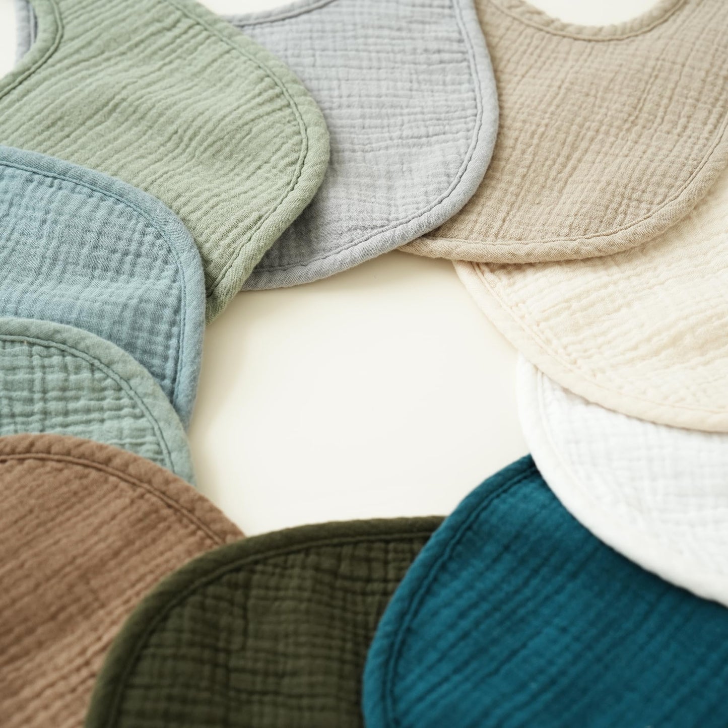 Stack of 10 pack Konssy muslin cotton bibs