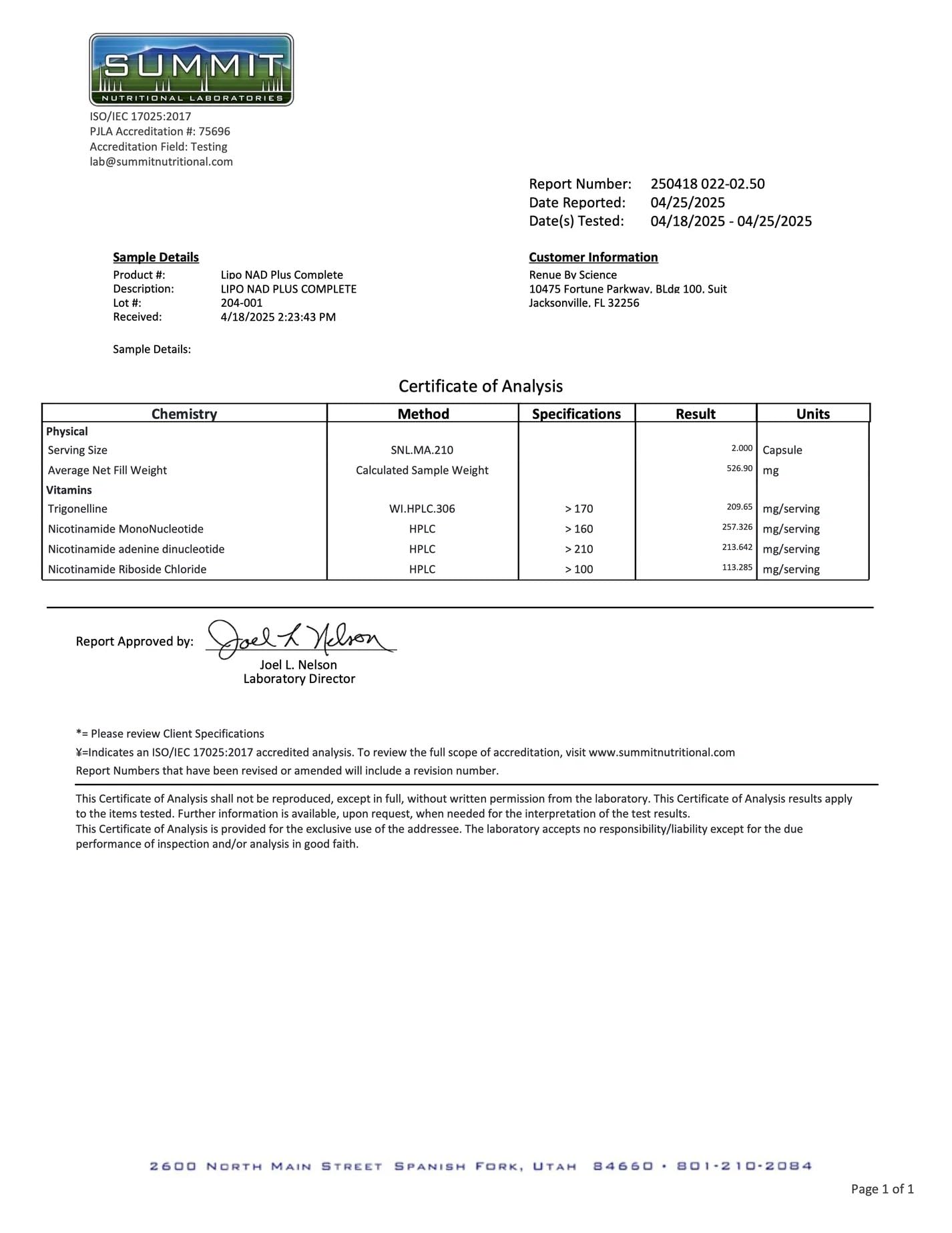Full packaging layout of the high strength liposomal nicotinamide riboside cellular health supplement.
