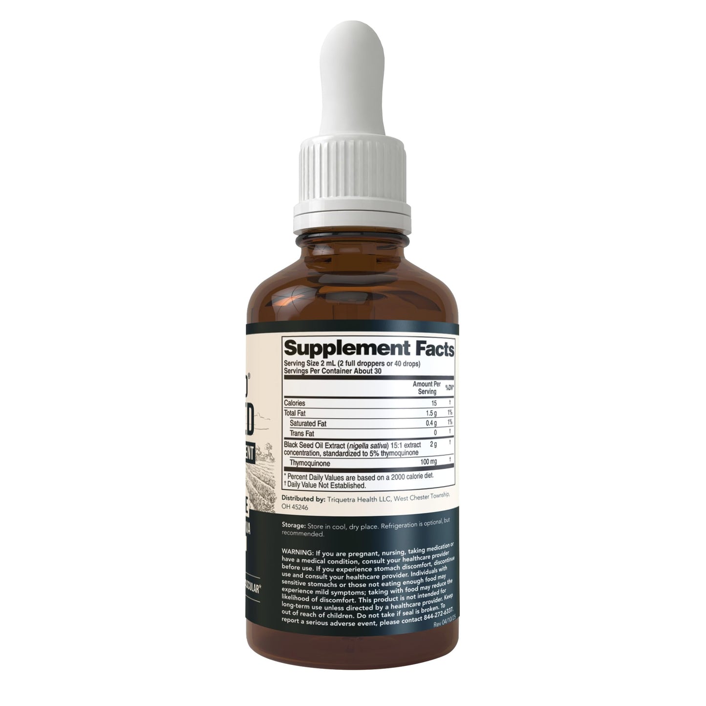 Full packaging view of Triquetra Health high potency wellness oil for daily defense.