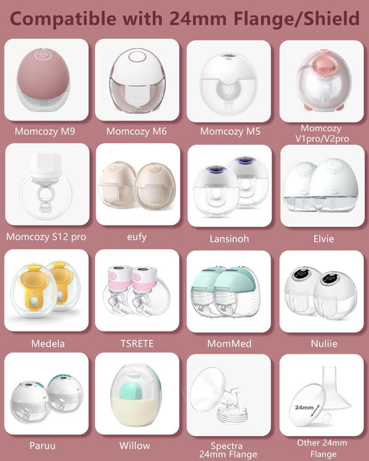 Transparent silicone flange inserts for wearable breast pumps