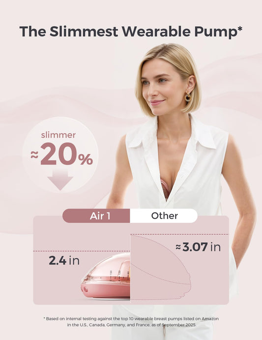 Momcozy Air 1 wearable pump in wireless charging case