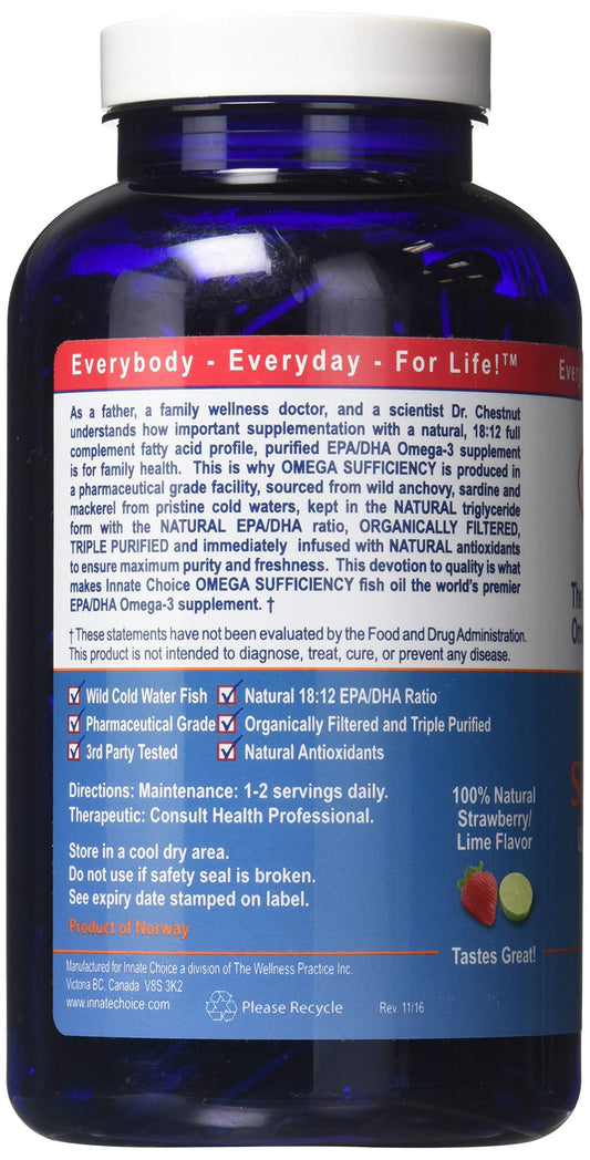 Innate Choice fish oil strawberry lime flavor bottle label