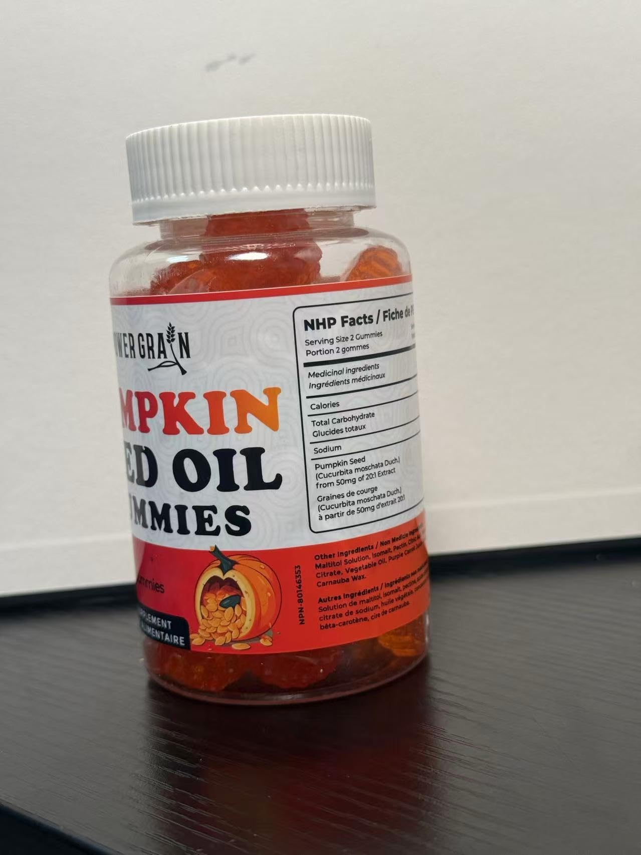 Premium imported USA pumpkin seed oil gummies for wellness