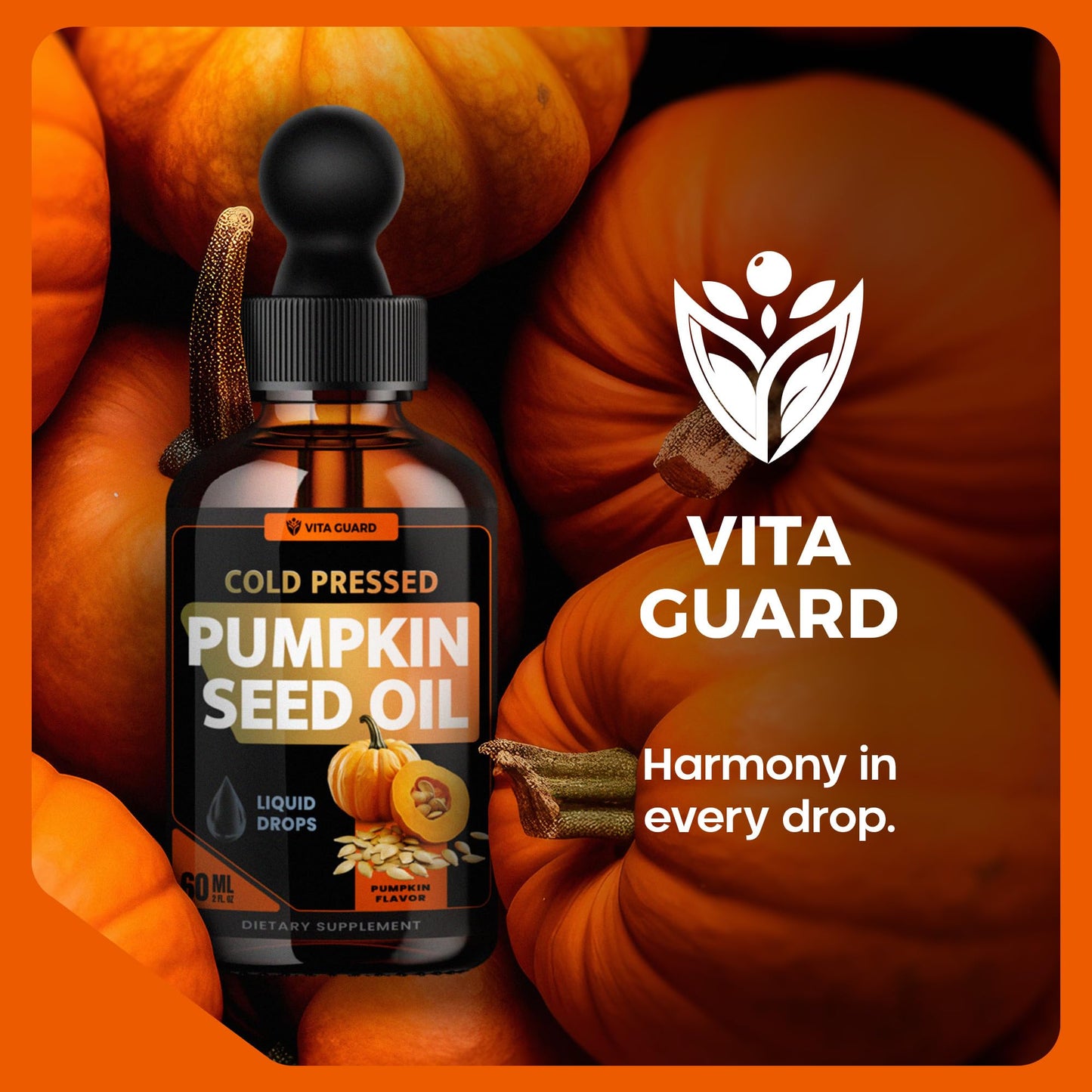Detailed product packaging for Vita Guard pumpkin seed oil drops