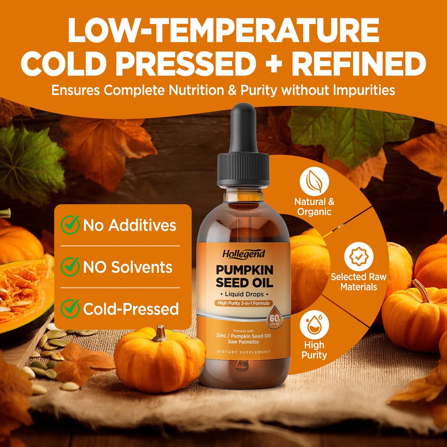 Hollegend Pumpkin Seed Oil supplement facts table