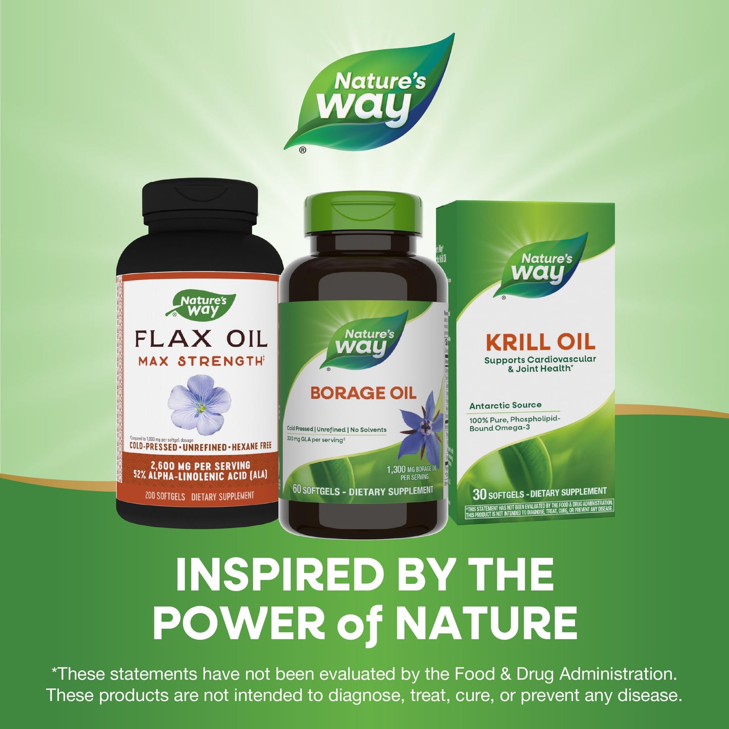 Nature's Way Borage Oil 60 softgels bottle top view