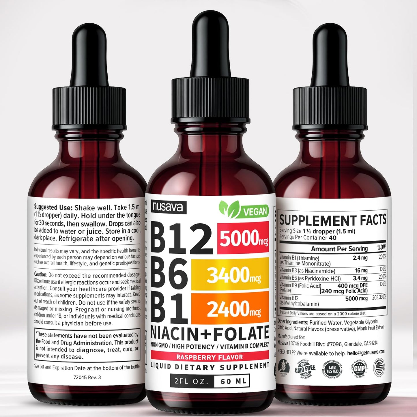 Liquid vitamin B12 drops dropper application view