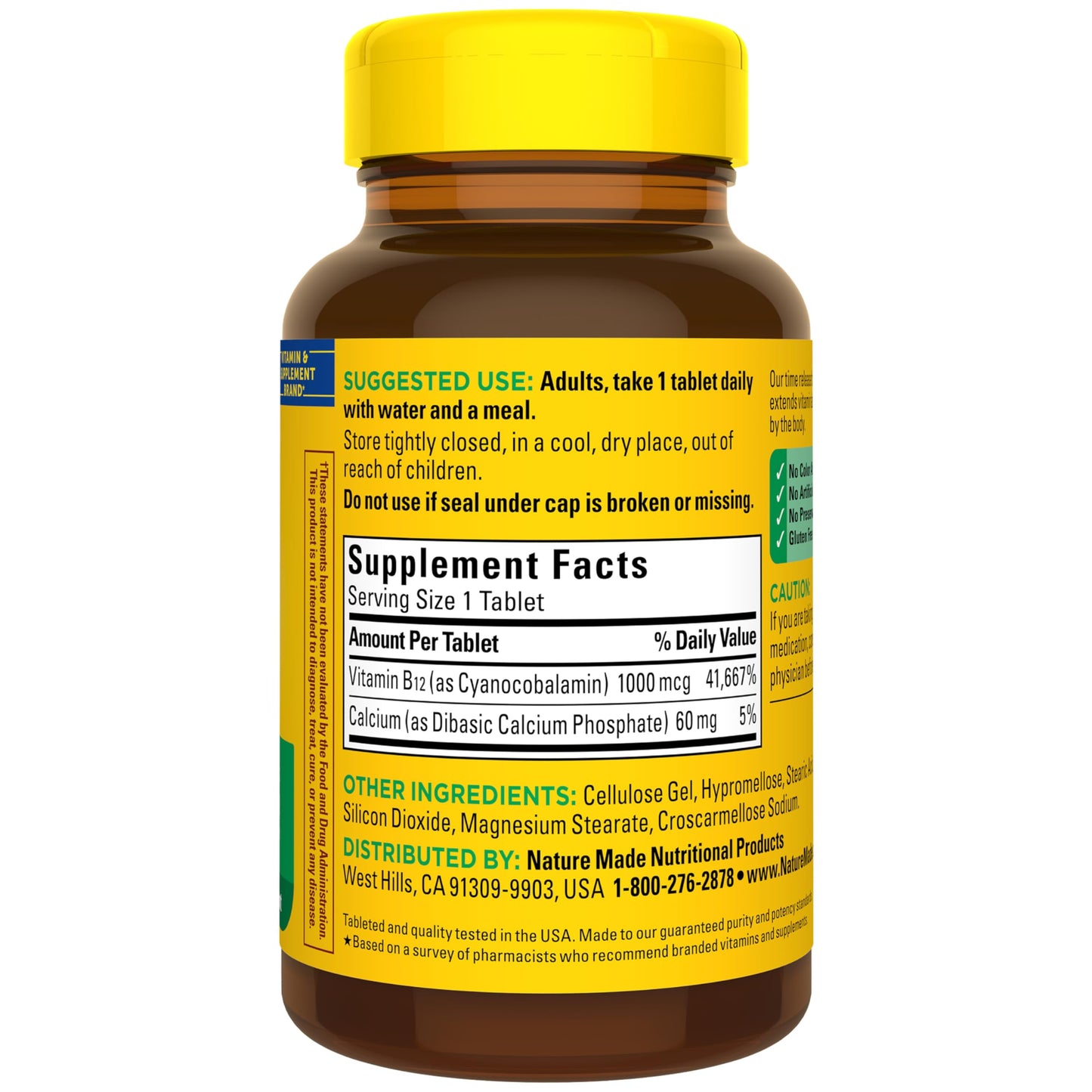 Nature Made Vitamin B12 bottle showing 160 day supply count