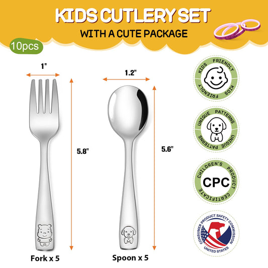 Vitever stainless steel forks and spoons for kids