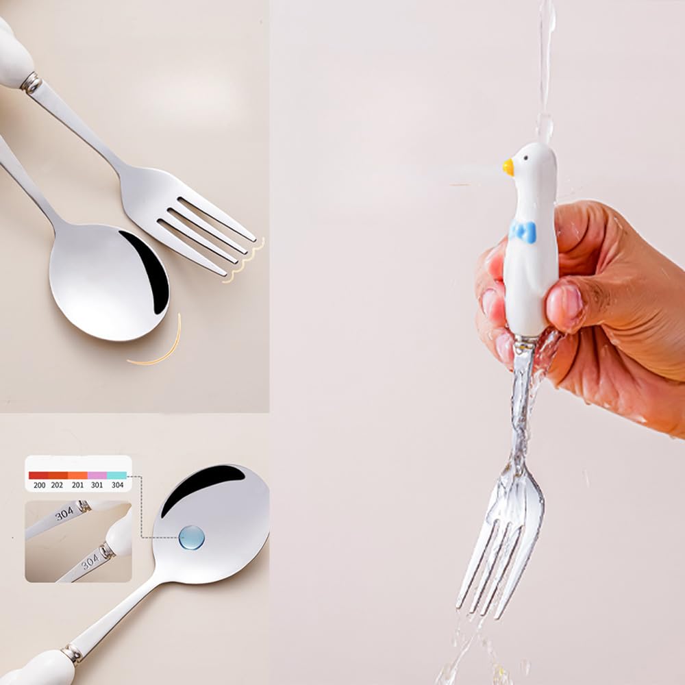 Gift set presentation of 4 piece ceramic handle stainless steel cutlery