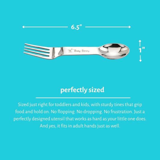 Busy Benny Spork showing fork and spoon combo design