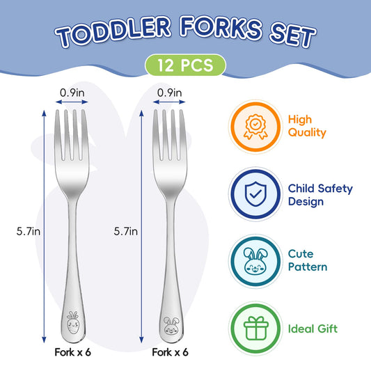 Close up of mirror polished smooth edges on child safe small forks