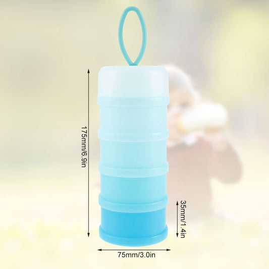 Manwetye travel formula container showing two separate four layer portable snack towers side by side.