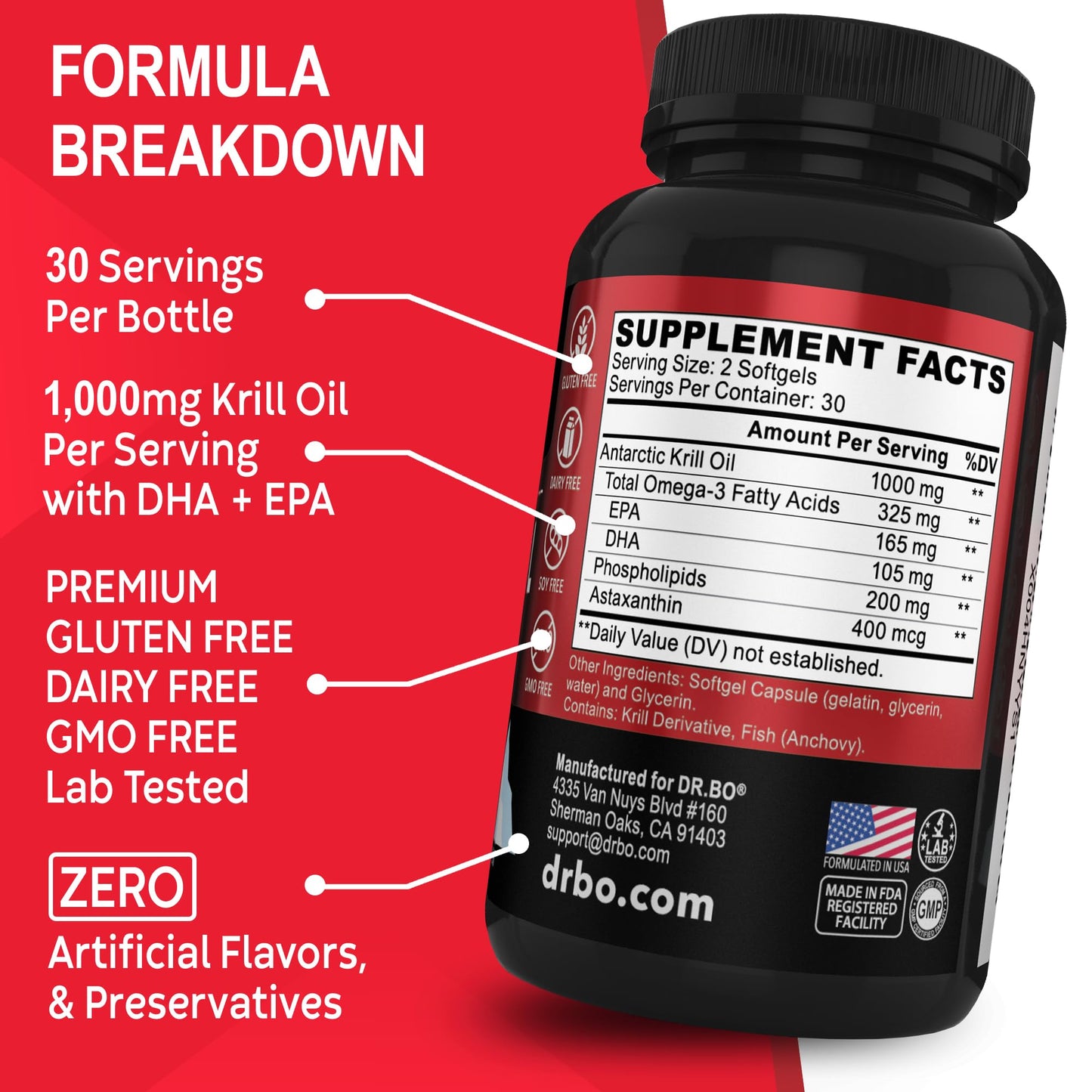 Secure packaging of authentic imported Dr. Bo omega 3 krill oil for Indian consumers