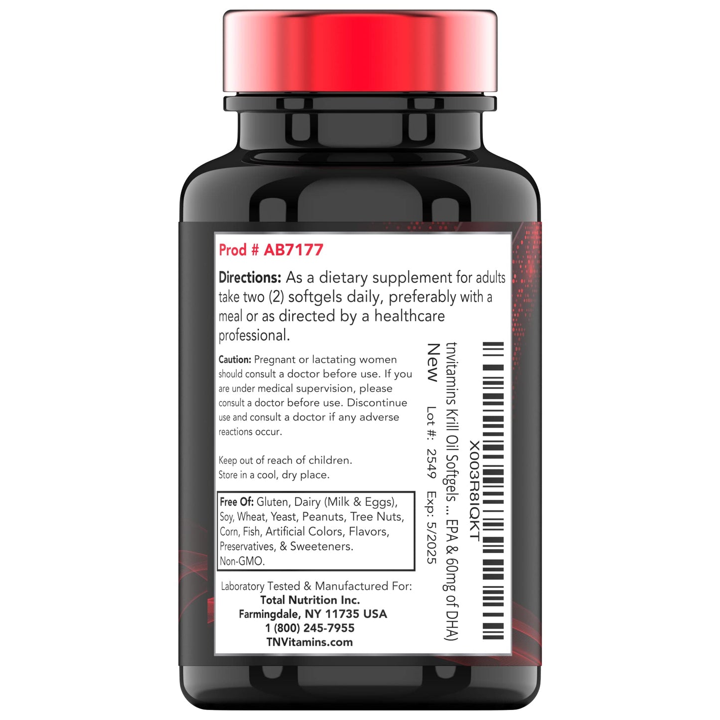 Premium red krill oil dietary supplement capsules for high absorption omega three essential fatty acids