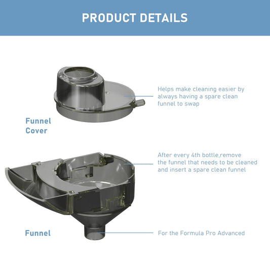 Mixzeny formula mixer replacement parts showcasing food grade polypropylene construction details