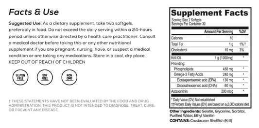 Nature's Bounty Krill Oil 30 softgels packaging display for cardiovascular support
