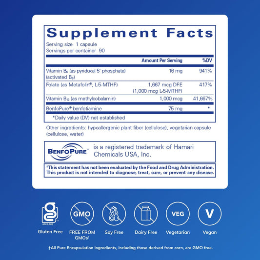 Pure Encapsulations MethylAssist 90 capsules label showing premium bioavailable ingredients.