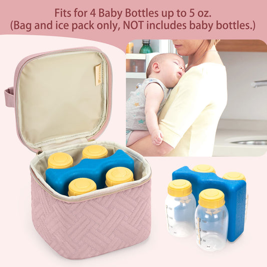 Fasrom insulated baby bottle bag with ice pack accessory