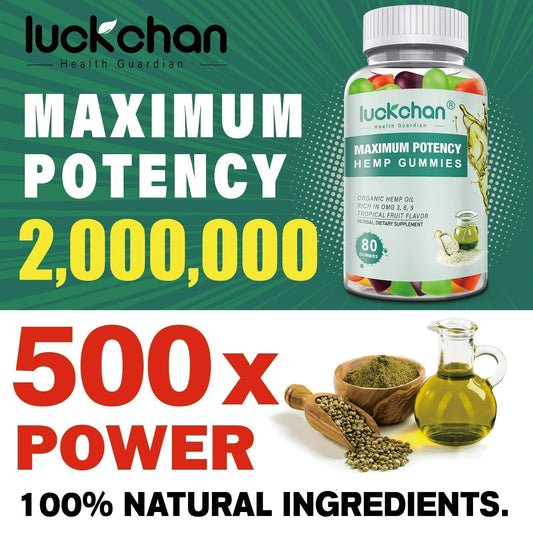 Luckchan organic hemp oil gummies nutrition label