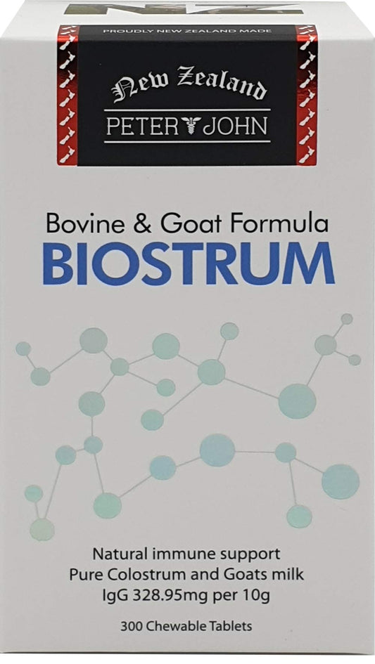 New Zealand bovine colostrum and goat milk chewable tablets for immune support nutrition label