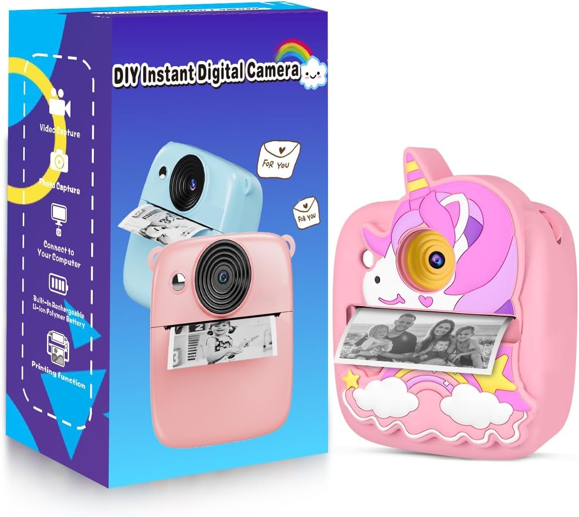 Yingoot imported toddler camera kit packaging with charging accessories and lanyards