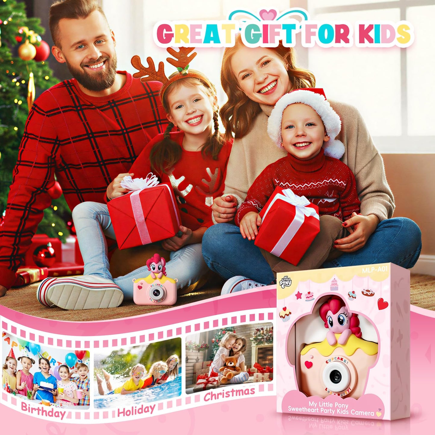 Hasbro children holiday gift box packaging containing the multi functional MP3 player toy camera