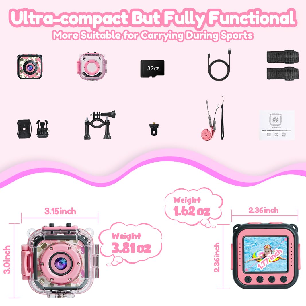 PROGRACE children outdoor video camera kit packaging box contents