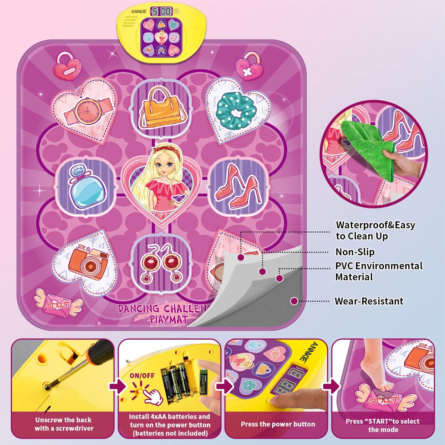 Parent and child playing together on Ankkie dance mat