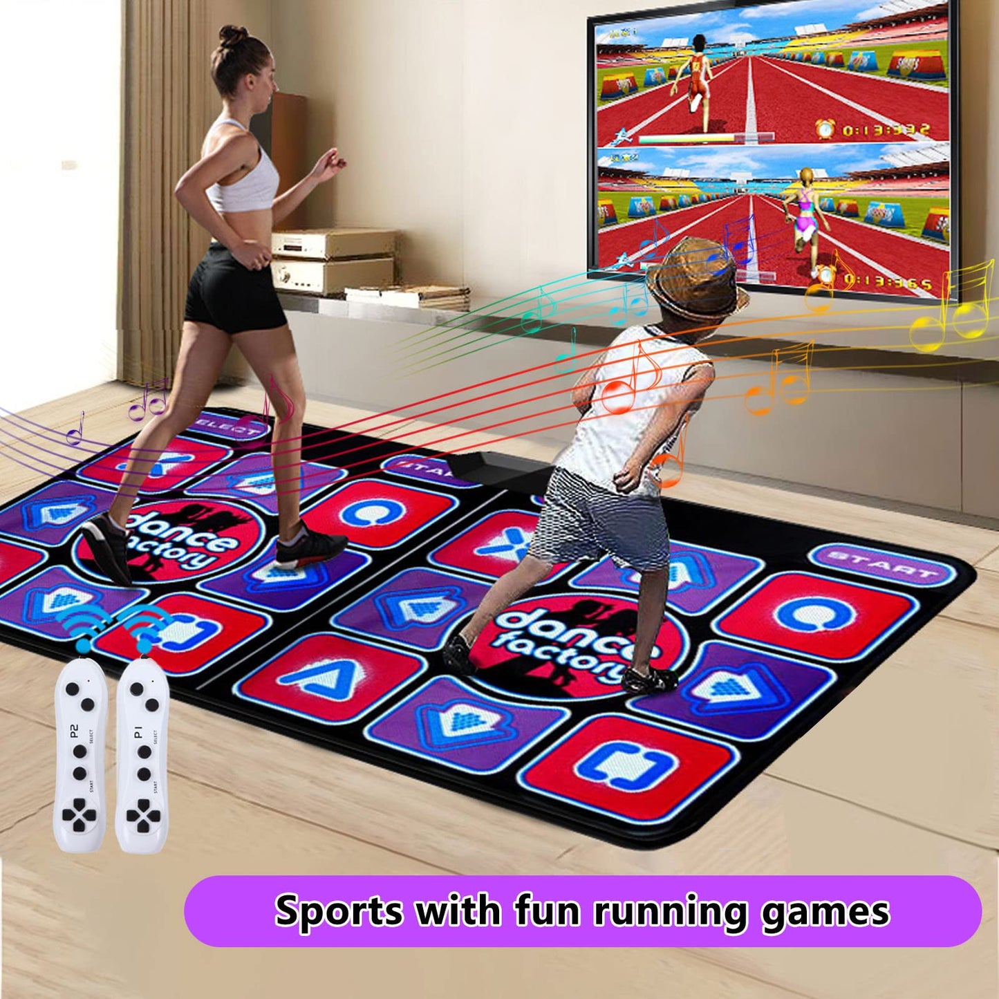 Fosa exercise dance mat in home living room setting