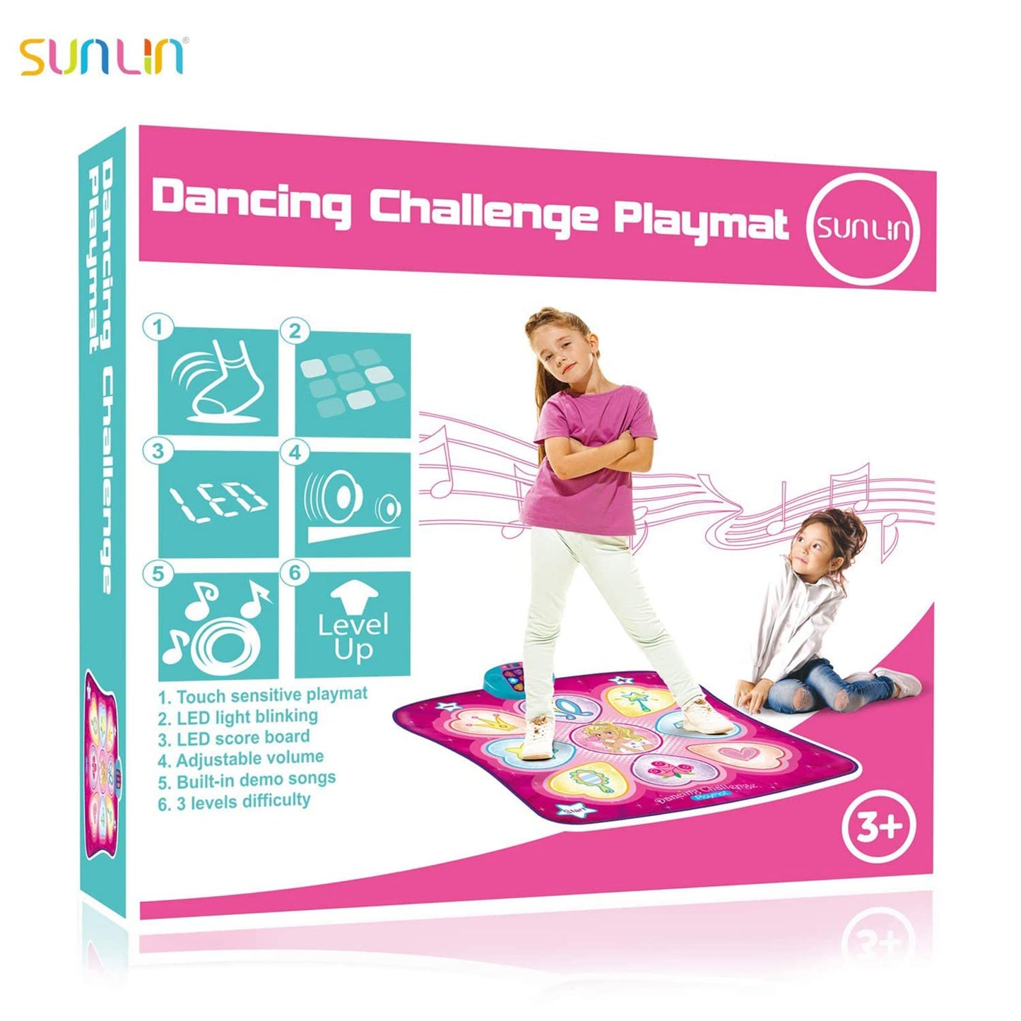 Non-slip back design of the Sunlin kids dance mat.