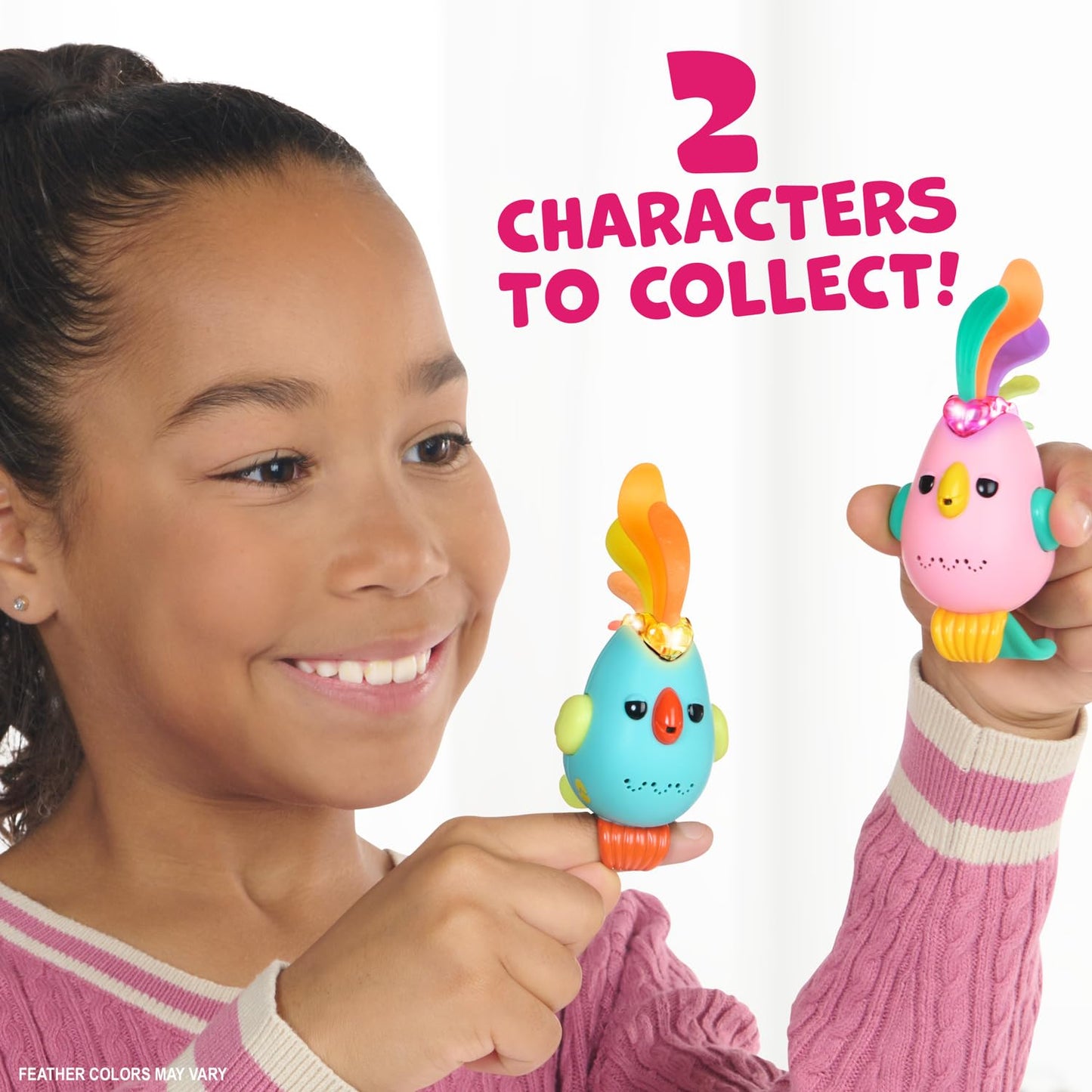 Demonstration of the secret message recording feature on the pink bird toy