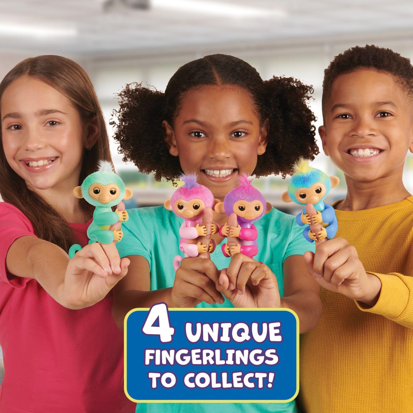 Fingerlings authentic imported interactive monkey packaging with included batteries