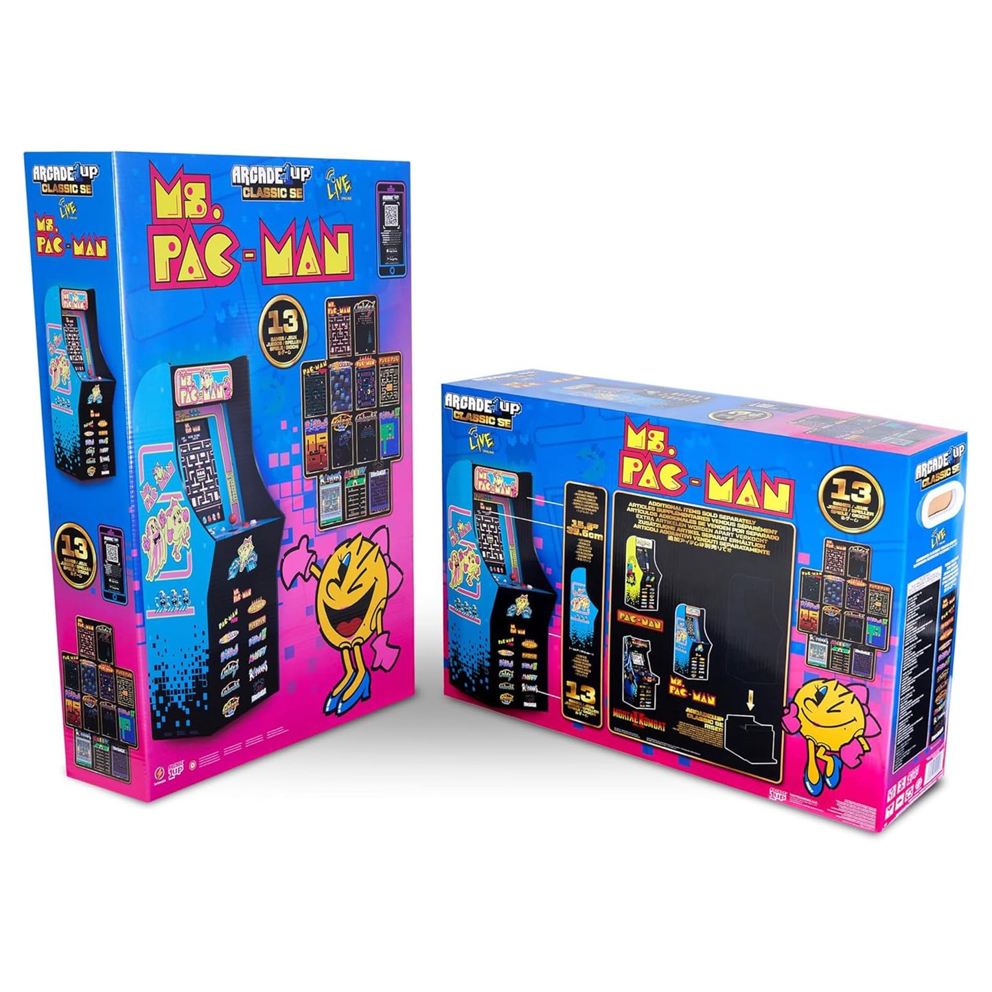 Arcade1Up Ms. Pac-Man Classic SE in a home living room setting