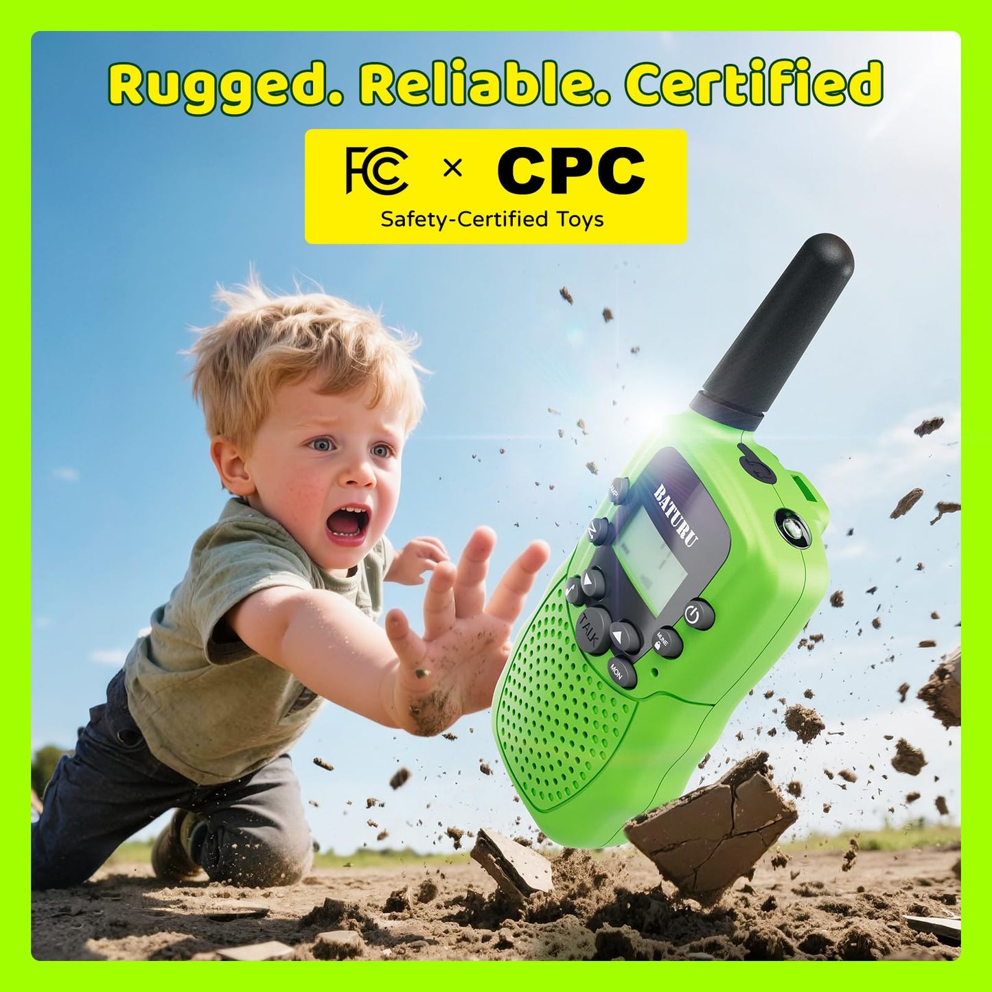 BATURU kids communication radio packaging box for authentic USA import