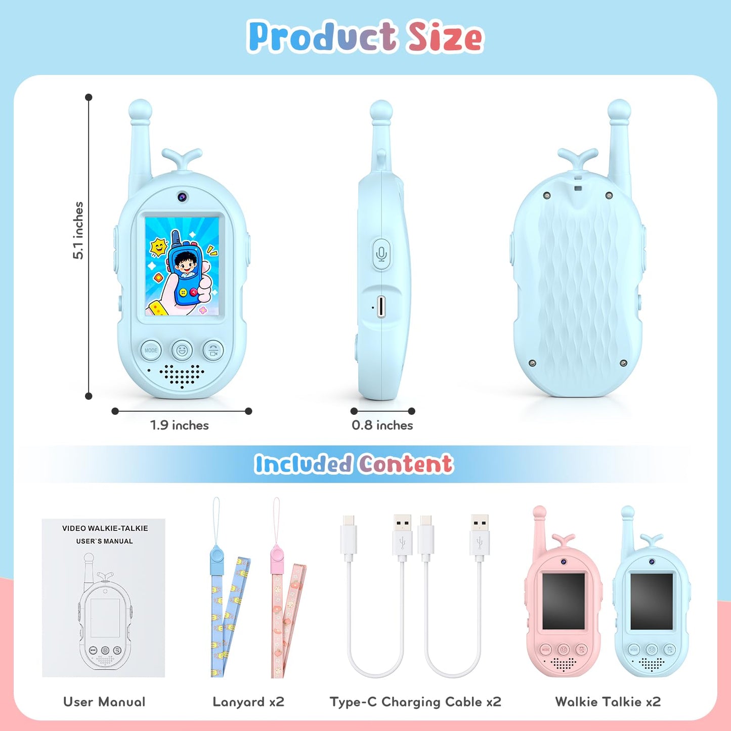 Premium imported children face-to-face video chat toy pack with built-in games and voice filters