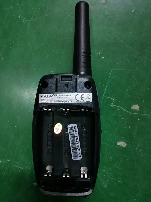 Retevis two way radios for children displaying the illuminated liquid crystal screen