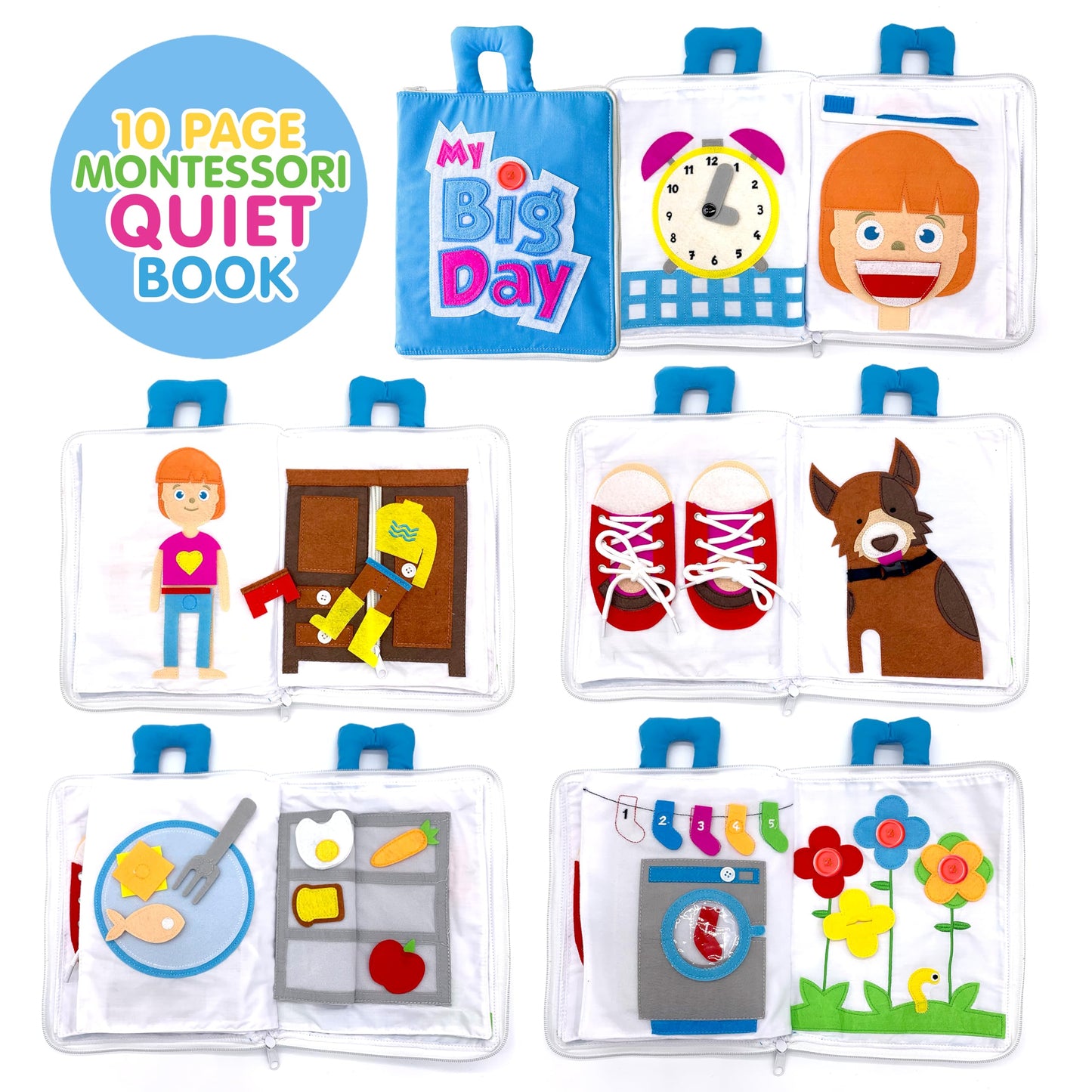 Foldable Montessori quiet book for kids