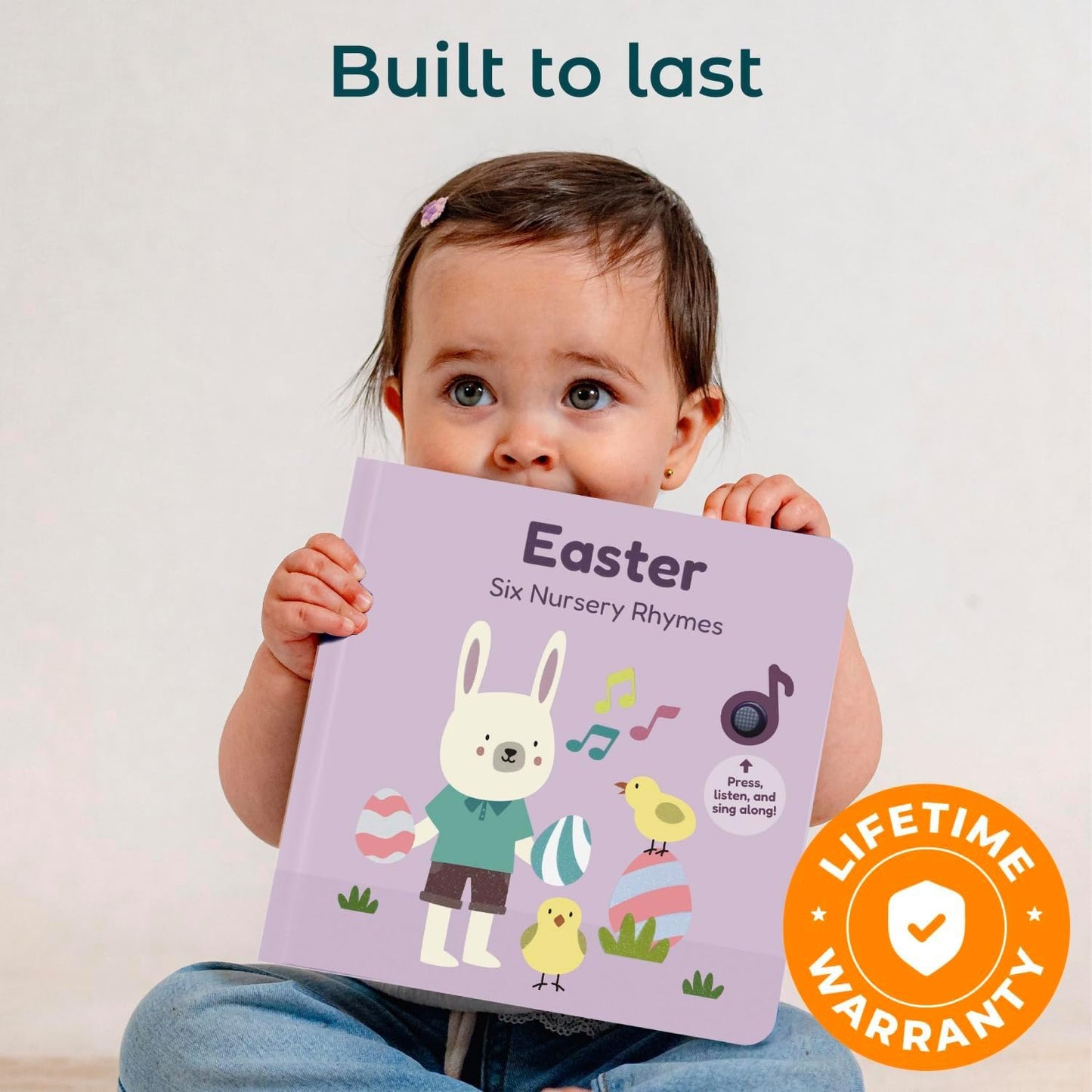 Cali's Books Easter Nursery Rhymes book displayed in an Easter basket