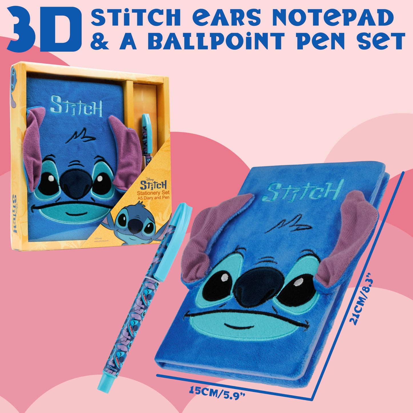 Back view of Disney Stitch diary with lock mechanism