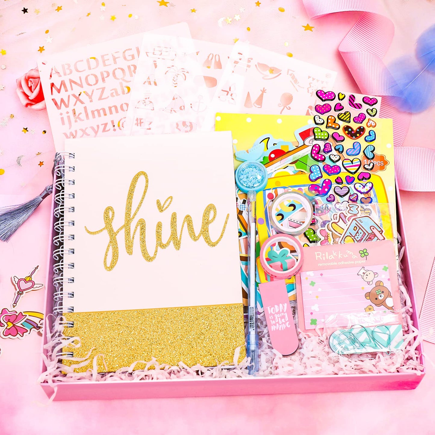 Close up of Arulis stationery kit components and tassel