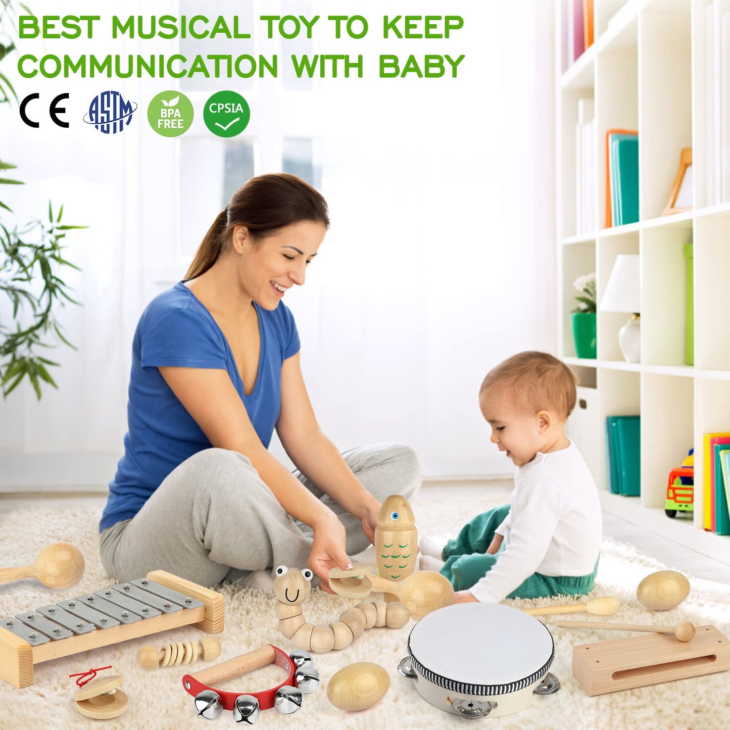 KAQINU authentic imported kids musical instruments collection demonstrating hand eye coordination benefits