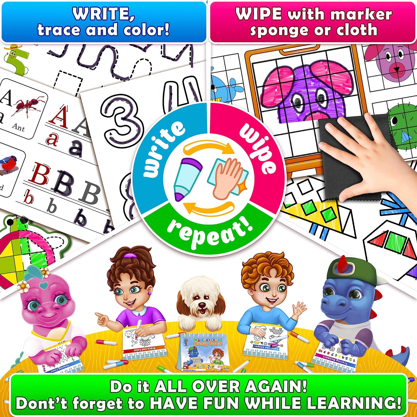 Curious 2 Learn blue interactive binder for fine motor skill development