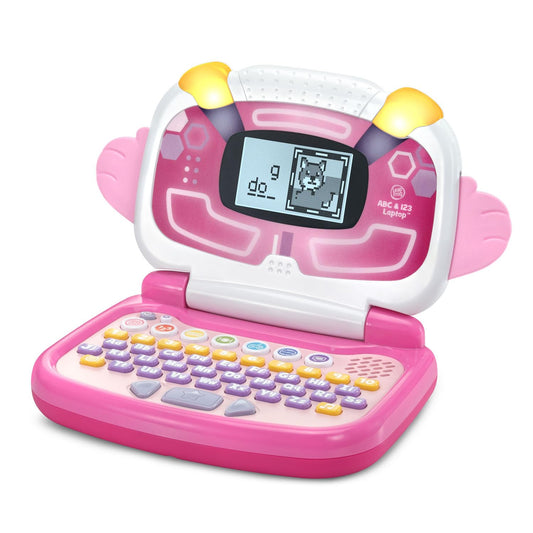 LeapFrog preschool interactive learning laptop with animated character screen active