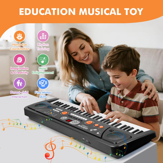 Drmukie portable beginner musical instrument keyboard showcasing the LCD screen display