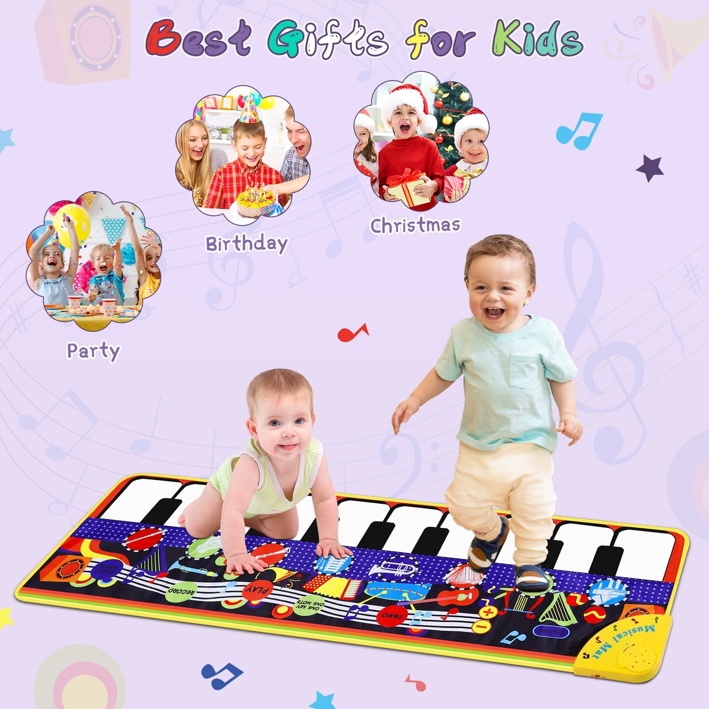 Packaging box of the authentic M SANMERSEN toddler musical keyboard toy imported from the USA
